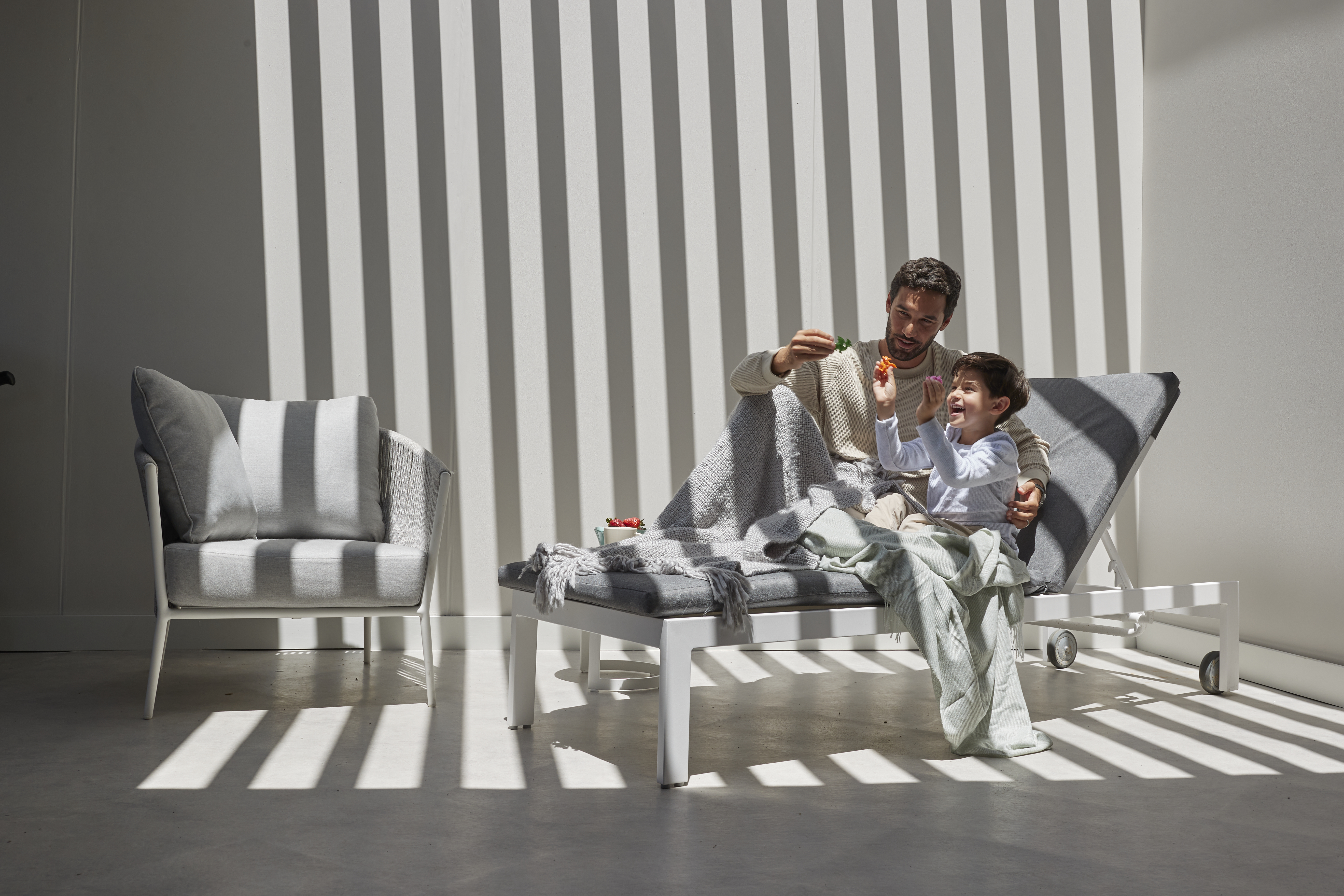 Vergola Brand Library Image with Son and Father