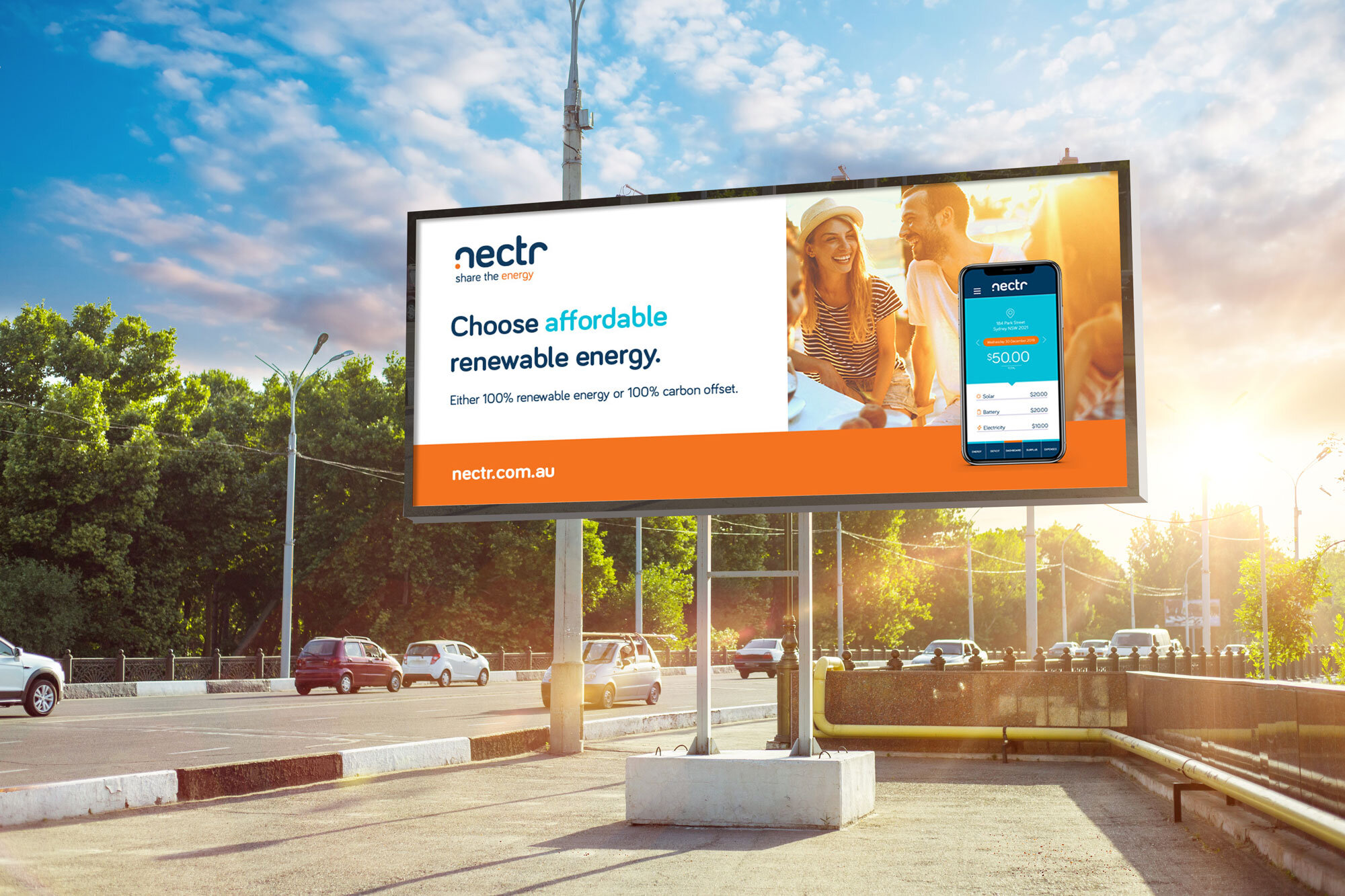 Nectr billboard concept - Sydney highway